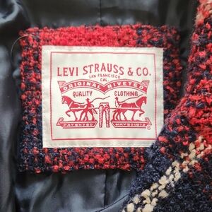 ​Levi’s Plaid Double-Breasted Wool Blend Peacoat - Large